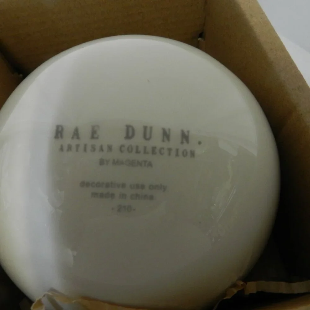 Rae Dunn Christmas Holiday NOEL ceramic large round Ornament 3.5